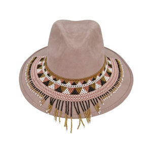 Pink Cowgirl / Cowboy Hat By Talla W/ Removeable Beads Purchased In Mexico Sz M